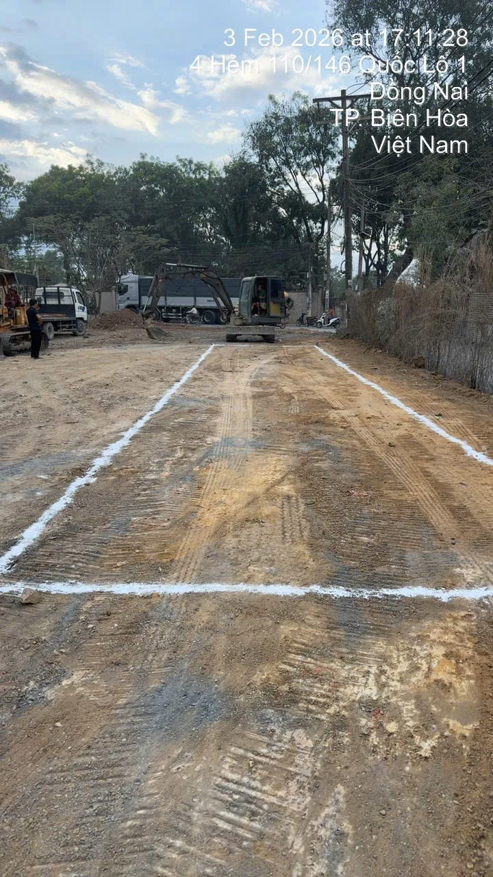Mặt bằng móng trạm cân sau khi san phẳng