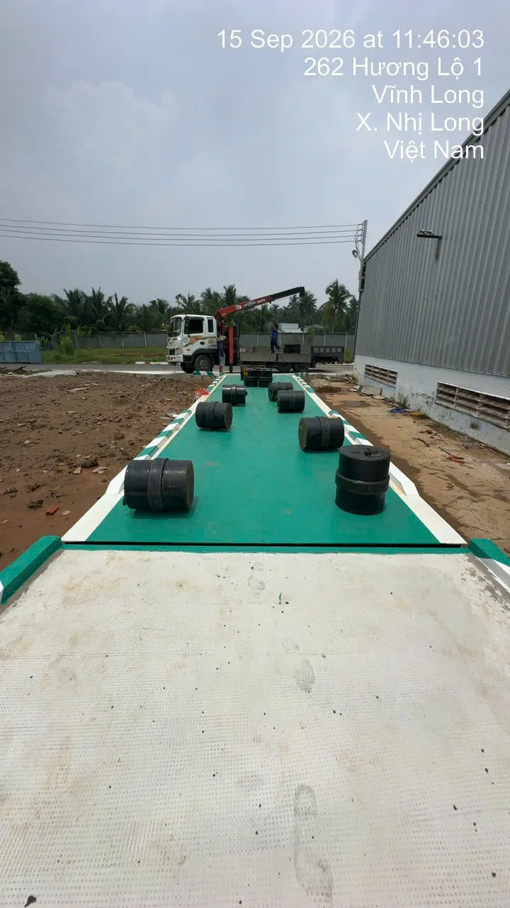 Thử tải trạm cân tại Hương Lộ 1, Vĩnh Long