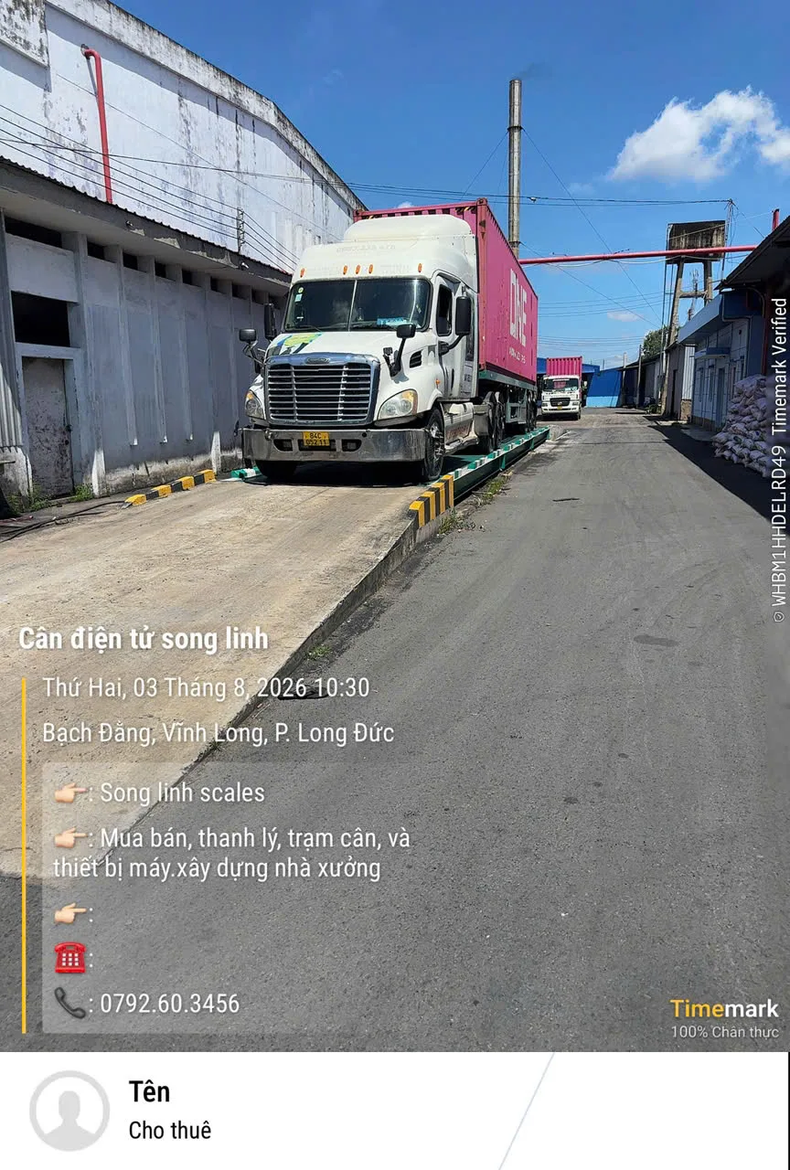 Trạm cân nổi có dốc dẫn tại Vĩnh Long