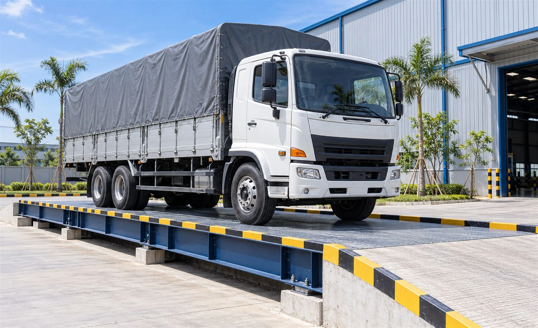 Xe tải trên trạm cân công nghiệp